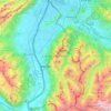 Mapa topográfico Listenstaine, altitude, relevo