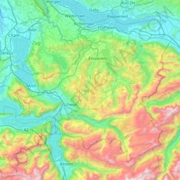 Mapa topográfico Svitto, altitude, relevo