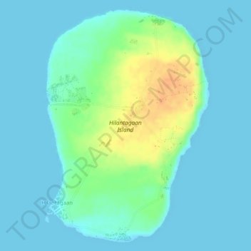 Mapa topográfico Hilantagaan Island, altitude, relevo