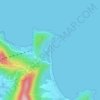 Mapa topográfico Praia de Taquarinhas, altitude, relevo