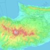Mapa topográfico Nicosia District, altitude, relevo