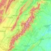 Mapa topográfico Shenandoah National Park, altitude, relevo