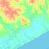 Mapa topográfico Maganja da Costa, altitude, relevo