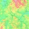 Mapa topográfico Staffordshire, altitude, relevo
