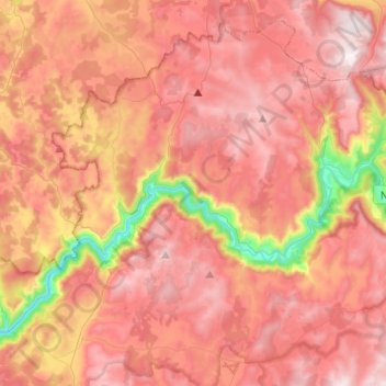 Mapa topográfico Gorges du Tarn Causses, altitude, relevo