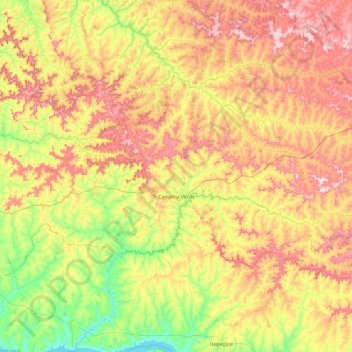 Mapa topográfico Campina Verde, altitude, relevo