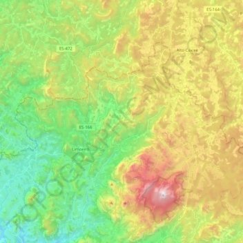 Mapa topográfico Limoeiro, altitude, relevo