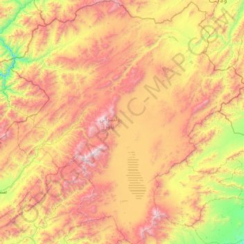 Mapa topográfico ولسوالی ناور, altitude, relevo