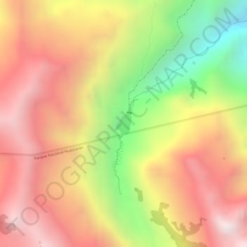 Mapa topográfico Laguna Patarcocha, altitude, relevo