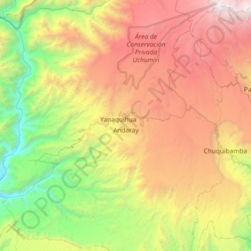 Mapa topográfico Andaray, altitude, relevo