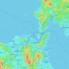 Mapa topográfico 北九州市, altitude, relevo