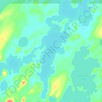 Mapa topográfico Kukukus Lake, altitude, relevo