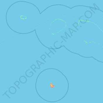 Mapa topográfico Tuamotu-Gambier, altitude, relevo