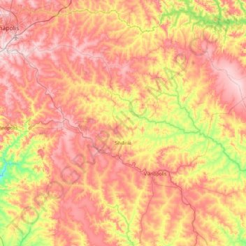 Mapa topográfico Silvânia, altitude, relevo