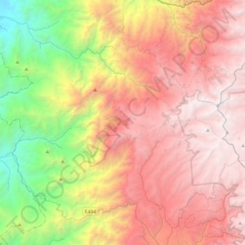 Mapa topográfico Salinas, altitude, relevo