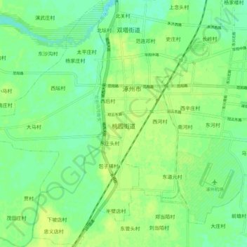 Mapa topográfico 桃园街道, altitude, relevo