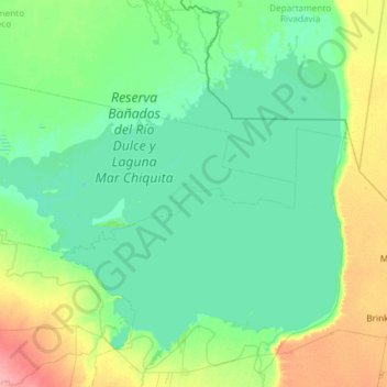 Mapa topográfico Mar Chiquita, altitude, relevo