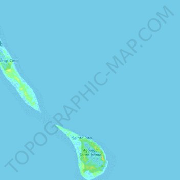 Mapa topográfico îles Agaléga, altitude, relevo