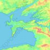 Mapa topográfico Communauté de communes Presqu’île de Crozon-Aulne Maritime, altitude, relevo