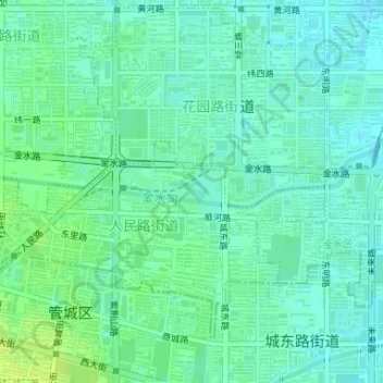Mapa topográfico 紫荆山公园, altitude, relevo