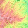 Mapa topográfico 宜君县, altitude, relevo