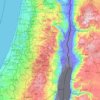 Mapa topográfico Cisjordânia, altitude, relevo