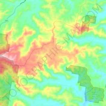 Mapa topográfico Hogarth Range, altitude, relevo