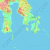 Mapa topográfico Südost-Sulawesi, altitude, relevo