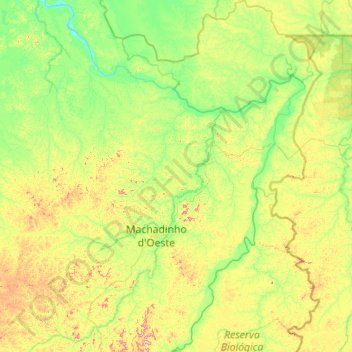 Mapa topográfico Machadinho d'Oeste, altitude, relevo