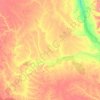 Mapa topográfico Верхневилюйский улус, altitude, relevo