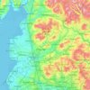 Mapa topográfico Lancashire, altitude, relevo