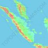 Mapa topográfico Sumatra, altitude, relevo