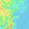 Mapa topográfico 横浜市, altitude, relevo
