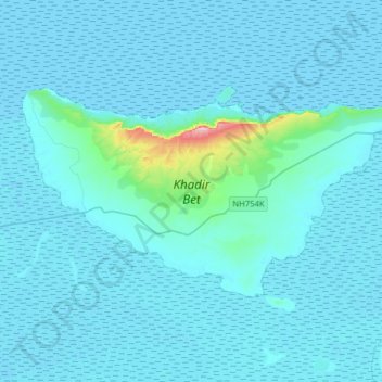 Mapa topográfico Khadir Bet, altitude, relevo