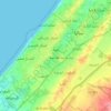 Mapa topográfico Gaza, altitude, relevo