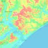 Mapa topográfico Pirambu, altitude, relevo