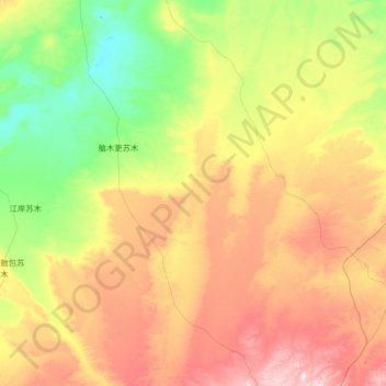 Mapa topográfico 四子王旗脑木更苏木, altitude, relevo