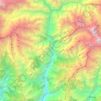 Mapa topográfico Dharche, altitude, relevo