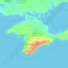 Mapa topográfico Crimeia, altitude, relevo