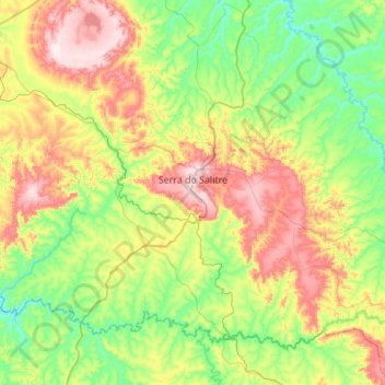 Mapa topográfico Serra do Salitre, altitude, relevo