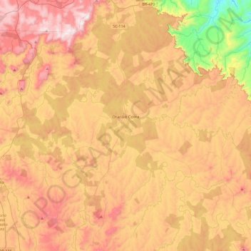 Mapa topográfico Otacílio Costa, altitude, relevo