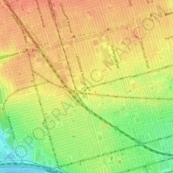 Mapa topográfico Brockton Village, altitude, relevo