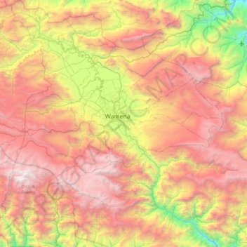 Mapa topográfico Jayawijaya, altitude, relevo