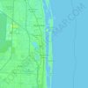 Mapa topográfico West Palm Beach, altitude, relevo