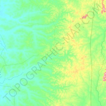 Mapa topográfico Cristalândia, altitude, relevo