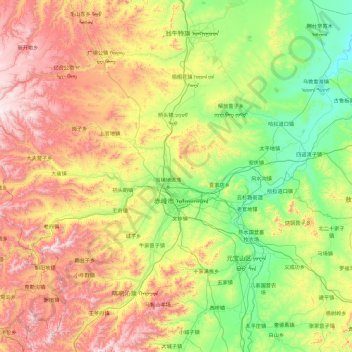 Mapa topográfico Songshan District, altitude, relevo