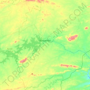 Mapa topográfico Boqueirão, altitude, relevo