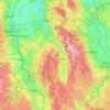 Mapa topográfico Parc naturel régional Livradois-Forez, altitude, relevo