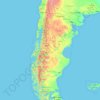 Mapa topográfico Patagonia, altitude, relevo
