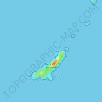 Mapa topográfico Îles Sanguinaires, altitude, relevo
